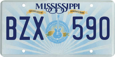 MS license plate BZX590