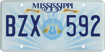 MS license plate BZX592