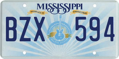 MS license plate BZX594