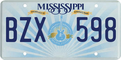 MS license plate BZX598
