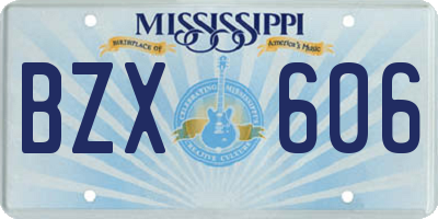 MS license plate BZX606