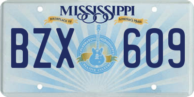 MS license plate BZX609