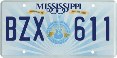 MS license plate BZX611