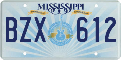 MS license plate BZX612
