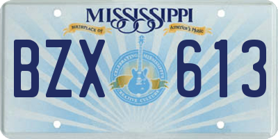 MS license plate BZX613