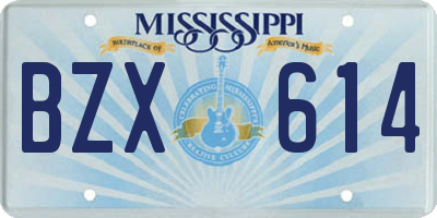 MS license plate BZX614
