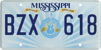 MS license plate BZX618