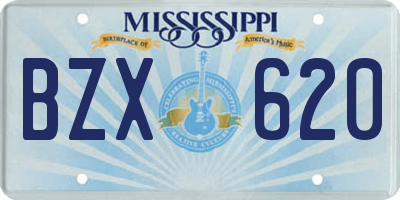 MS license plate BZX620