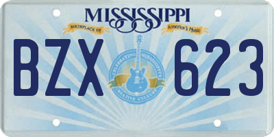 MS license plate BZX623