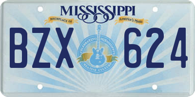 MS license plate BZX624