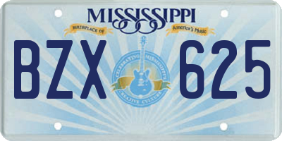 MS license plate BZX625