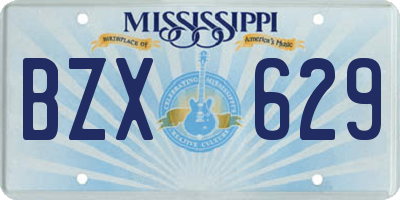 MS license plate BZX629