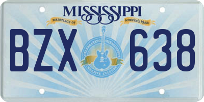 MS license plate BZX638