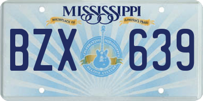 MS license plate BZX639