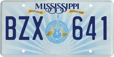 MS license plate BZX641