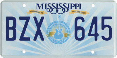 MS license plate BZX645