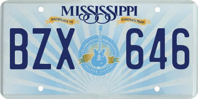 MS license plate BZX646