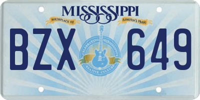 MS license plate BZX649