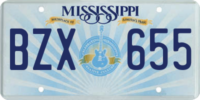 MS license plate BZX655