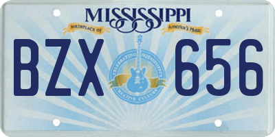 MS license plate BZX656