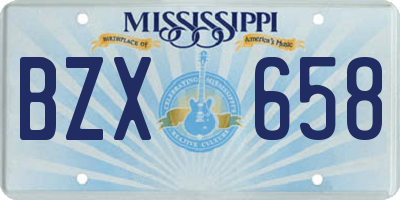 MS license plate BZX658