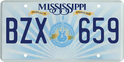 MS license plate BZX659