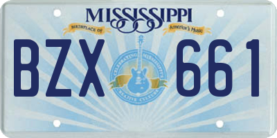 MS license plate BZX661