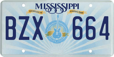 MS license plate BZX664