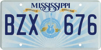 MS license plate BZX676