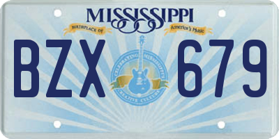 MS license plate BZX679
