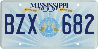 MS license plate BZX682