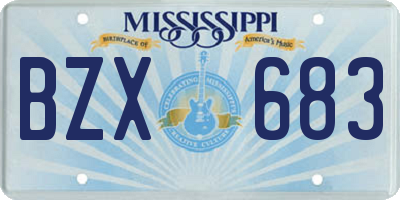 MS license plate BZX683