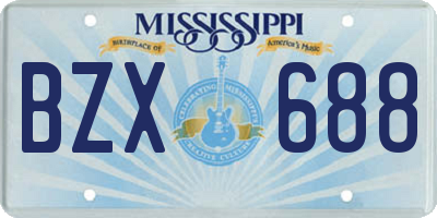 MS license plate BZX688