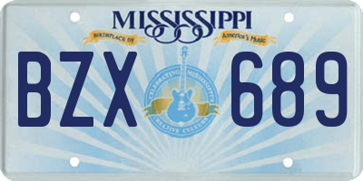 MS license plate BZX689