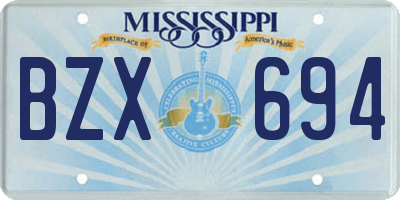 MS license plate BZX694