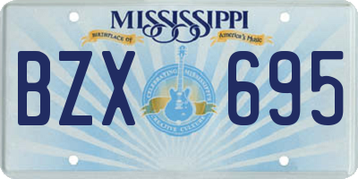 MS license plate BZX695