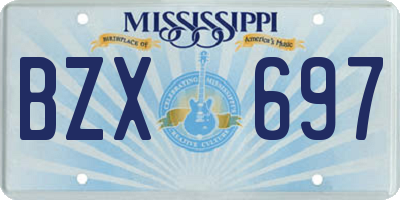 MS license plate BZX697