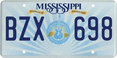 MS license plate BZX698