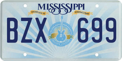 MS license plate BZX699