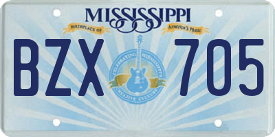 MS license plate BZX705
