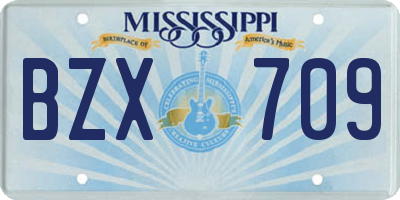 MS license plate BZX709