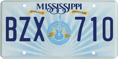 MS license plate BZX710