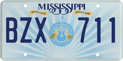 MS license plate BZX711