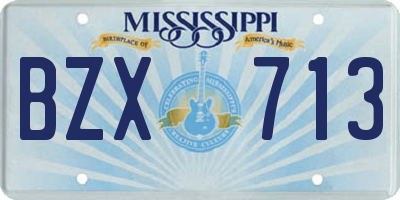 MS license plate BZX713