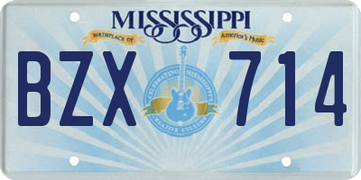 MS license plate BZX714