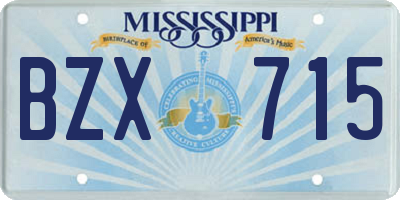 MS license plate BZX715