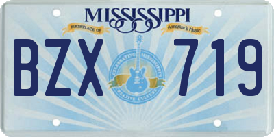 MS license plate BZX719