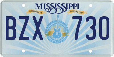 MS license plate BZX730