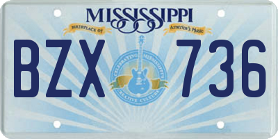 MS license plate BZX736