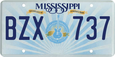 MS license plate BZX737